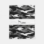 Gepersonaliseerde naam zwarte camouflage fleece deken (Voorkant)