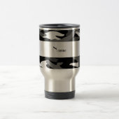 Gepersonaliseerde naam zwarte camouflage reisbeker (Center)