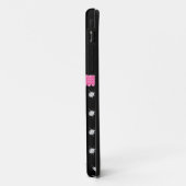 Gepersonaliseerde naam zwarte diamanten roze boog Case-Mate iPhone case (Achterkant/links)