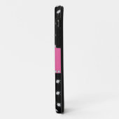 Gepersonaliseerde naam zwarte diamanten roze stree Case-Mate iPhone case (Achterkant/links)