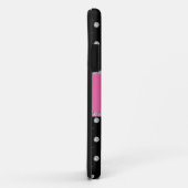 Gepersonaliseerde naam zwarte diamanten roze stree Case-Mate iPhone case (Achterkant/rechts)