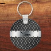 Gepersonaliseerde naam zwarte drakenschalen sleutelhanger (Voorkant)