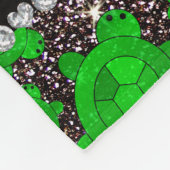 Gepersonaliseerde naam zwarte glitterschildpadden  fleece deken (Hoek)