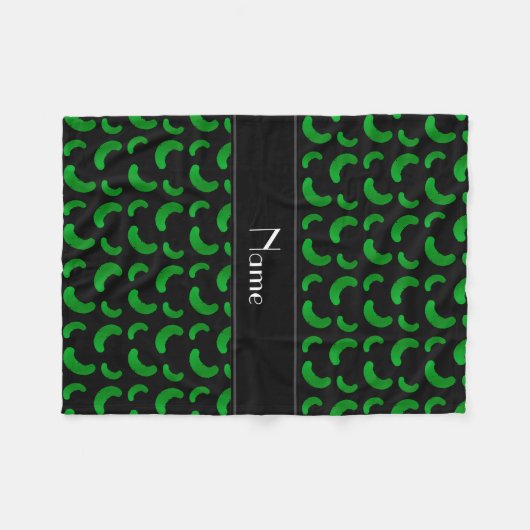 Gepersonaliseerde naam zwarte groene augurken fleece deken (Voorkant (Horizontaal))