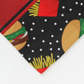Gepersonaliseerde naam zwarte hamburgers frieten s fleece deken (Hoek)