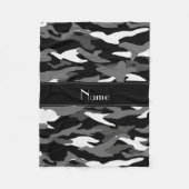 Gepersonaliseerde naam zwarte kamouflage zwarte st fleece deken (Voorkant)