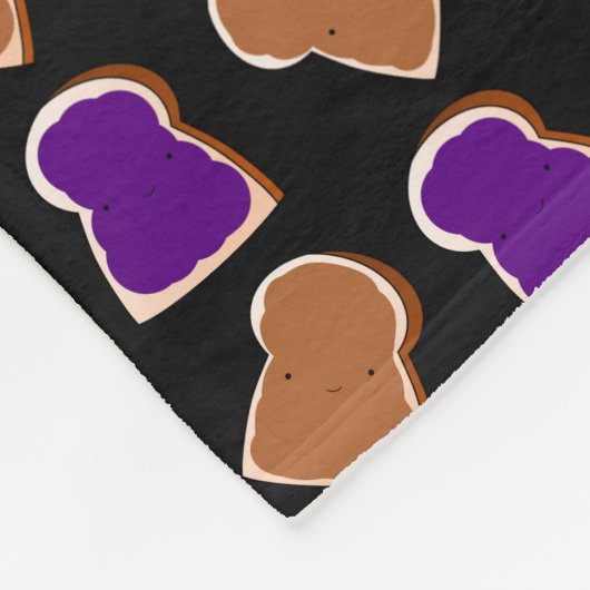 Gepersonaliseerde naam zwarte pindakaas jelly fleece deken (Hoek)