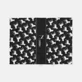 Gepersonaliseerde naam zwarte stierenbederfhonden fleece deken (Voorkant (Horizontaal))