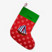 Gepersonaliseerde naam zweefbootpunker kleine kerstsok (Voorkant (Hangend))