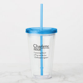 Gepersonaliseerde naamdefinitie Acryl Tumbler Drinkbeker