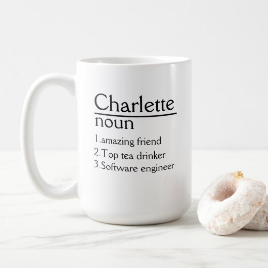 Gepersonaliseerde naamdefinitie Classic Mok (Met donut)