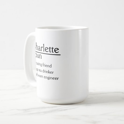 Gepersonaliseerde naamdefinitie Classic Mok (Voorkant links)