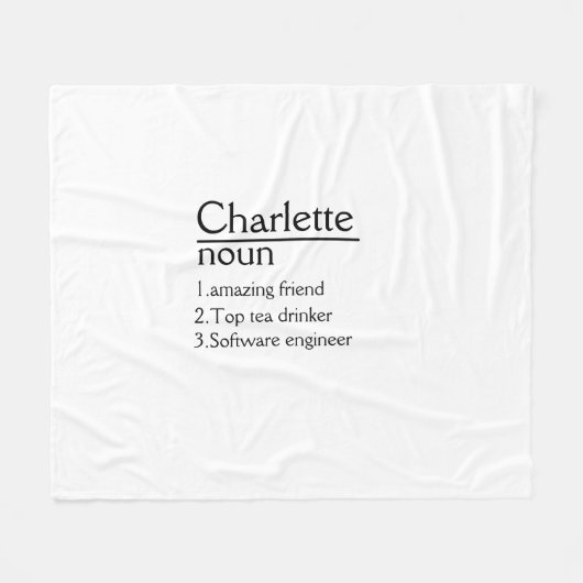 Gepersonaliseerde naamdefinitie Fleece Blanket (Voorkant (Horizontaal))