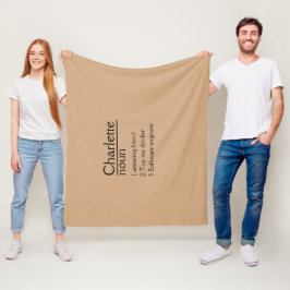 Gepersonaliseerde naamdefinitie Fleece Blanket