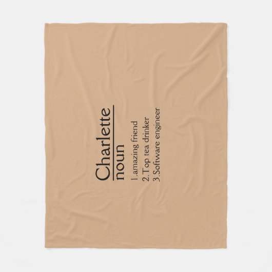 Gepersonaliseerde naamdefinitie Fleece Blanket (Voorkant)