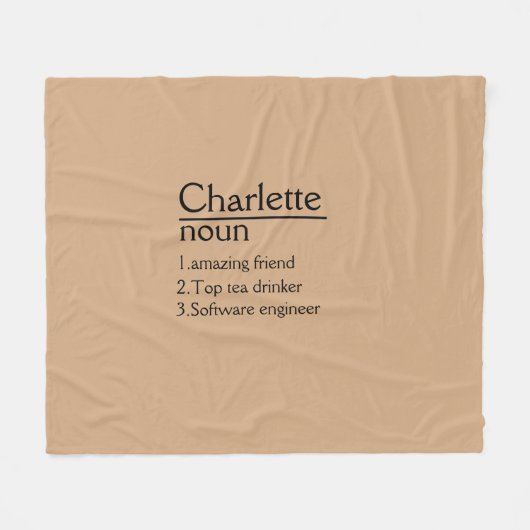 Gepersonaliseerde naamdefinitie Fleece Blanket (Voorkant (Horizontaal))