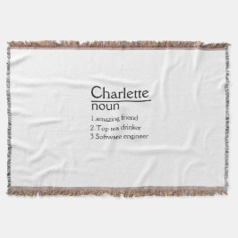 Gepersonaliseerde naamdefinitie gooi deken