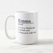 Gepersonaliseerde naamdefinitie Grijs Satijn Mok L (Links)