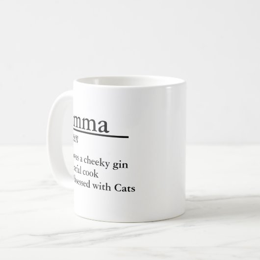 Gepersonaliseerde naamdefinitie Grijs Satijn Mok L (Voorkant links)