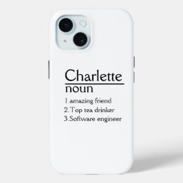 Gepersonaliseerde naamdefinitie iPhone 15 Hoesje