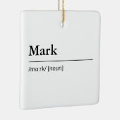 Gepersonaliseerde Naamdefinitie moderne minimalist Keramisch Ornament (Rechts)