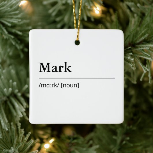 Gepersonaliseerde Naamdefinitie moderne minimalist Keramisch Ornament (Boom)