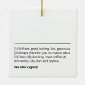 Gepersonaliseerde Naamdefinitie moderne minimalist Keramisch Ornament (Achterkant)