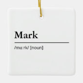 Gepersonaliseerde Naamdefinitie moderne minimalist Keramisch Ornament (Voorkant)