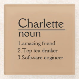 Gepersonaliseerde naamdefinitie-Onderzetter Glazen Onderzetter