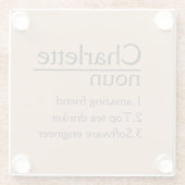 Gepersonaliseerde naamdefinitie-Onderzetter Glazen Onderzetter (Achterkant)