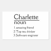 Gepersonaliseerde naamdefinitie Rechthoek Stickers (Voorkant)