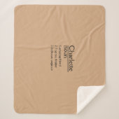 Gepersonaliseerde naamdefinitie Sherpa Blanket Deken (Voorkant)