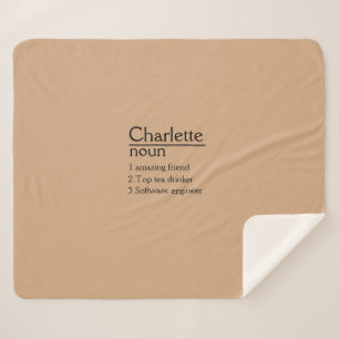 Gepersonaliseerde naamdefinitie Sherpa Blanket Deken