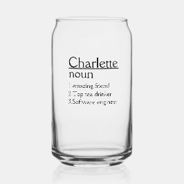Gepersonaliseerde naamdefinitietumbler blikvorm glas