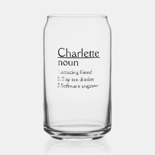 Gepersonaliseerde naamdefinitietumbler blikvorm glas