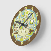 Gepersonaliseerde naamklok 1970's Retro Circle Pat Ronde Klok (Hoek)