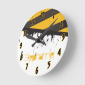 Gepersonaliseerde naamklok Bio Hazard Attentie Tap Ronde Klok (Hoek)