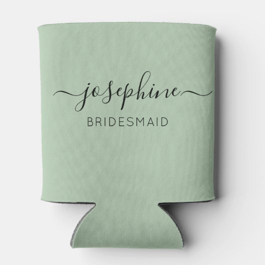 Gepersonaliseerde NaamManuscript Groene Bridesmaid Blikjeskoeler (Achterkant)
