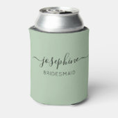 Gepersonaliseerde NaamManuscript Groene Bridesmaid Blikjeskoeler (Blikje Achterkant)