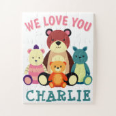 Gepersonaliseerde naampuzzel met dieren legpuzzel (Verticaal)