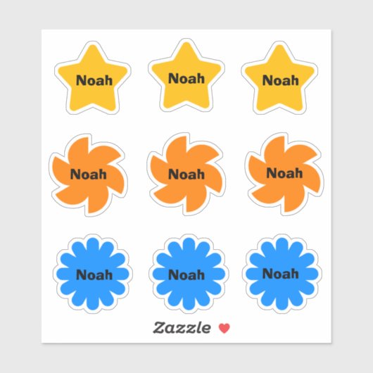 Gepersonaliseerde naamstickers voor kinderen sticker (Vel)