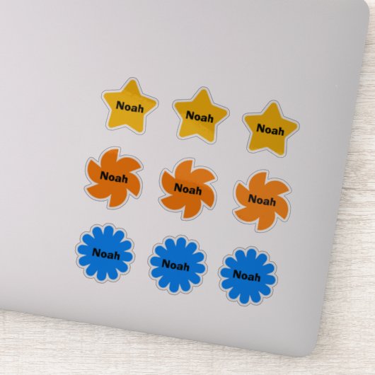 Gepersonaliseerde naamstickers voor kinderen sticker (Detail)