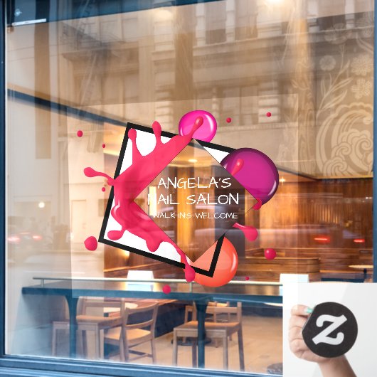 Gepersonaliseerde nagelsalon spa winkel voorgevel raamsticker (Cafe Raam)