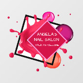 Gepersonaliseerde nagelsalon spa winkel voorgevel raamsticker (Vel)