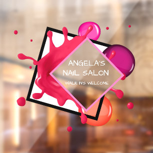 Gepersonaliseerde nagelsalon spa winkelgevel raamsticker
