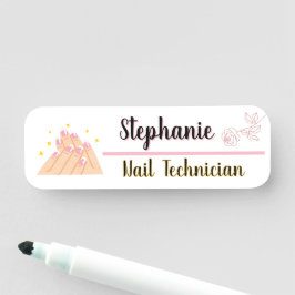 Gepersonaliseerde nail tech logo beauty naamplaatje