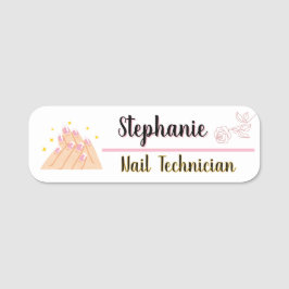 Gepersonaliseerde nail tech logo beauty naamplaatje