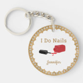 Gepersonaliseerde Nail Tech Red Polish Sleutelhanger (Voorkant)