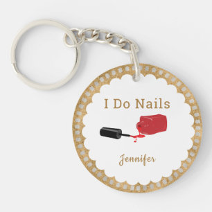 Gepersonaliseerde Nail Tech Red Polish Sleutelhanger