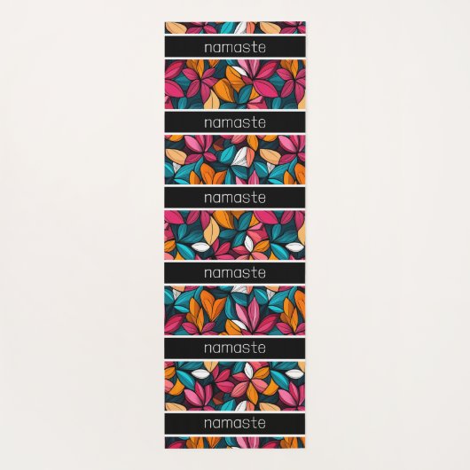 Gepersonaliseerde Namaste Fantastisch Bloempatroon Yogamat (Achterkant)